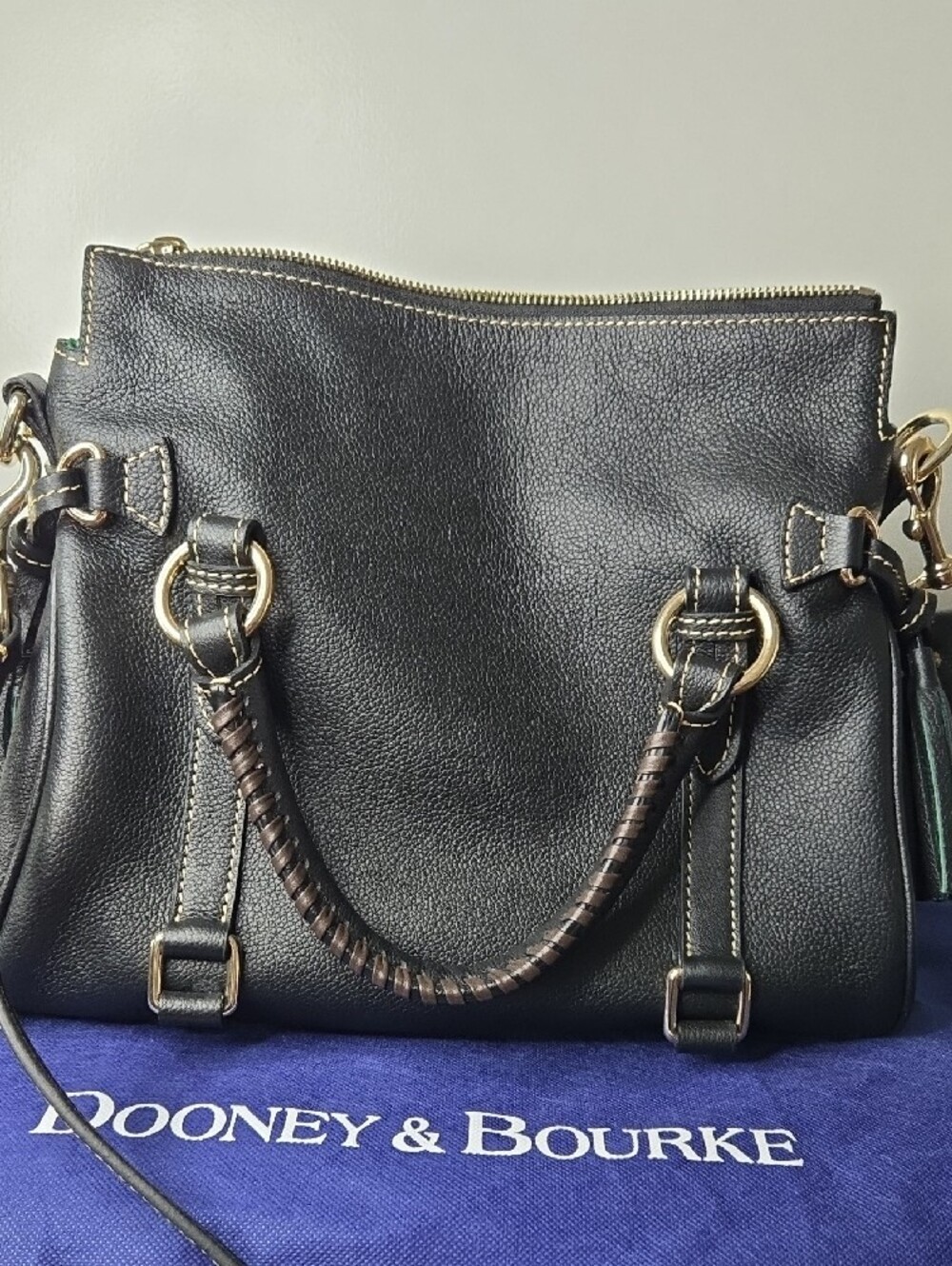 Dooney & Bourke Florentine Leather Satchel Black NWOT - Picture 7 of 11